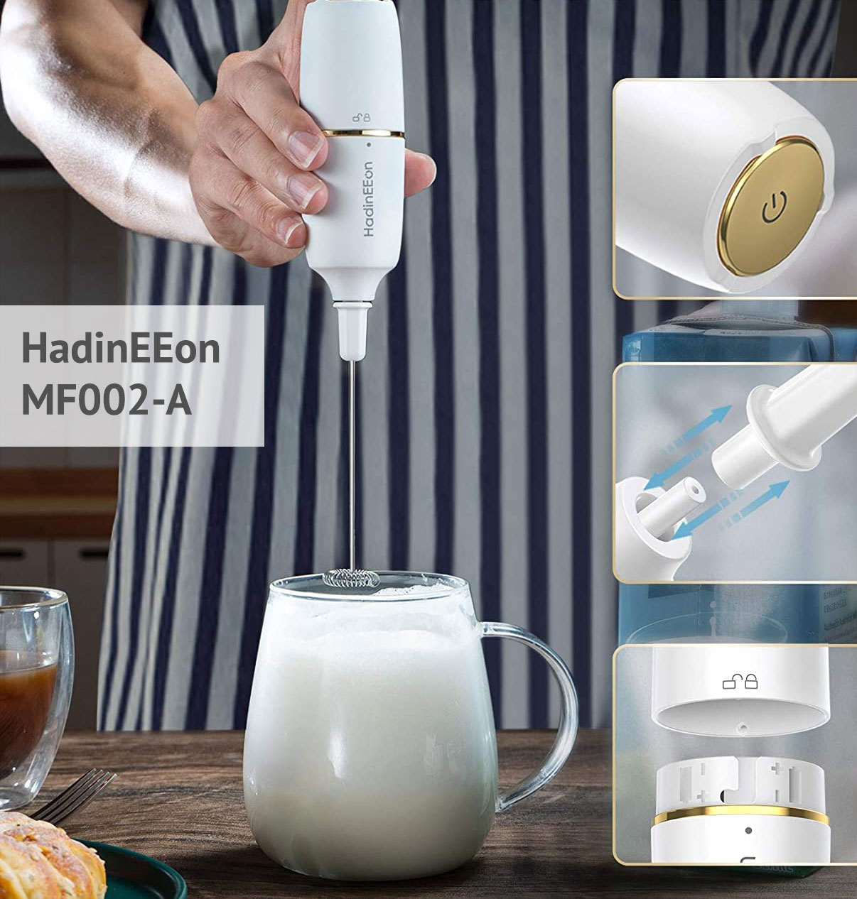 HadinEEon MF002-A Best Handheld Milk Frother