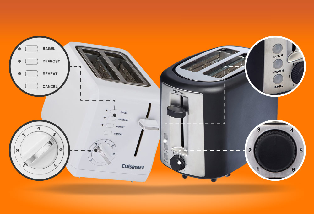 Differences - 2 Slice Toaster - Amazon Basics vs Cuisinart CPT-122