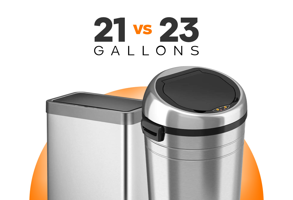 Differences - Large Automatic Trash Can - EKO Mirage vs iTouchless