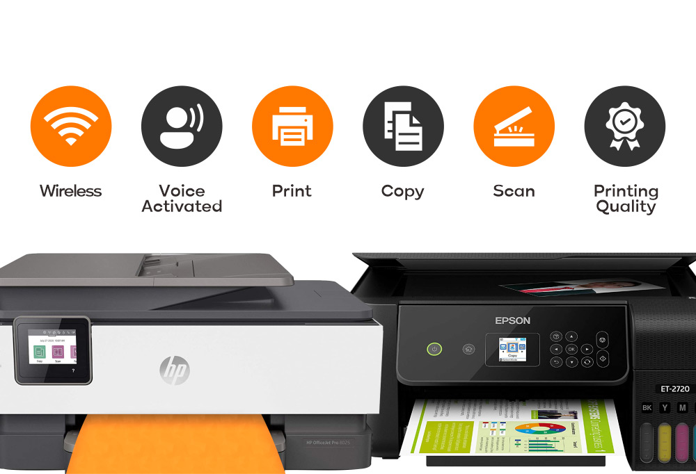 Similiarties - All-in-One Wireless Printer - HP OfficeJet Pro 8025 vs Epson EcoTank ET-2720