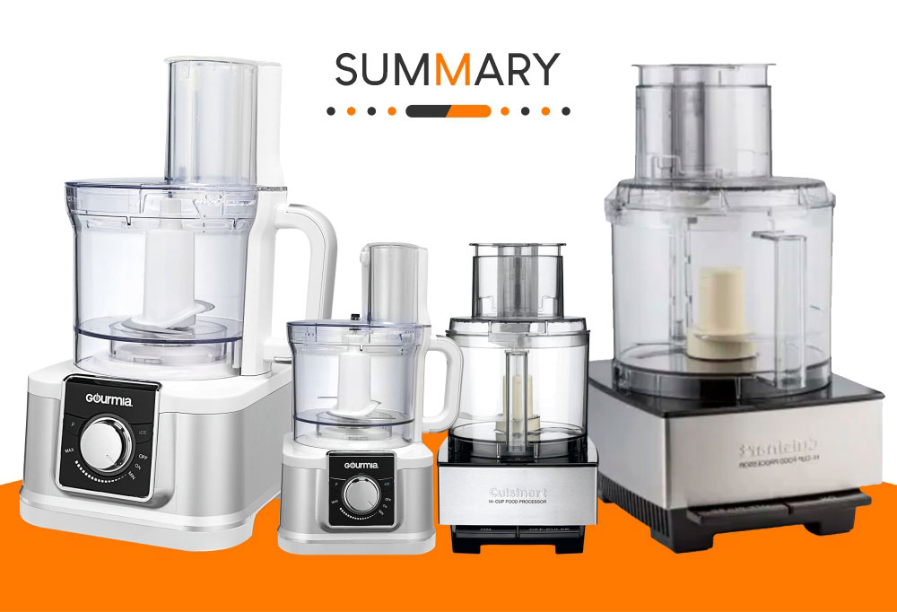 Summary - Food Processor - Cuisinart DFP-14BCNY vs Gourmia GR1100N