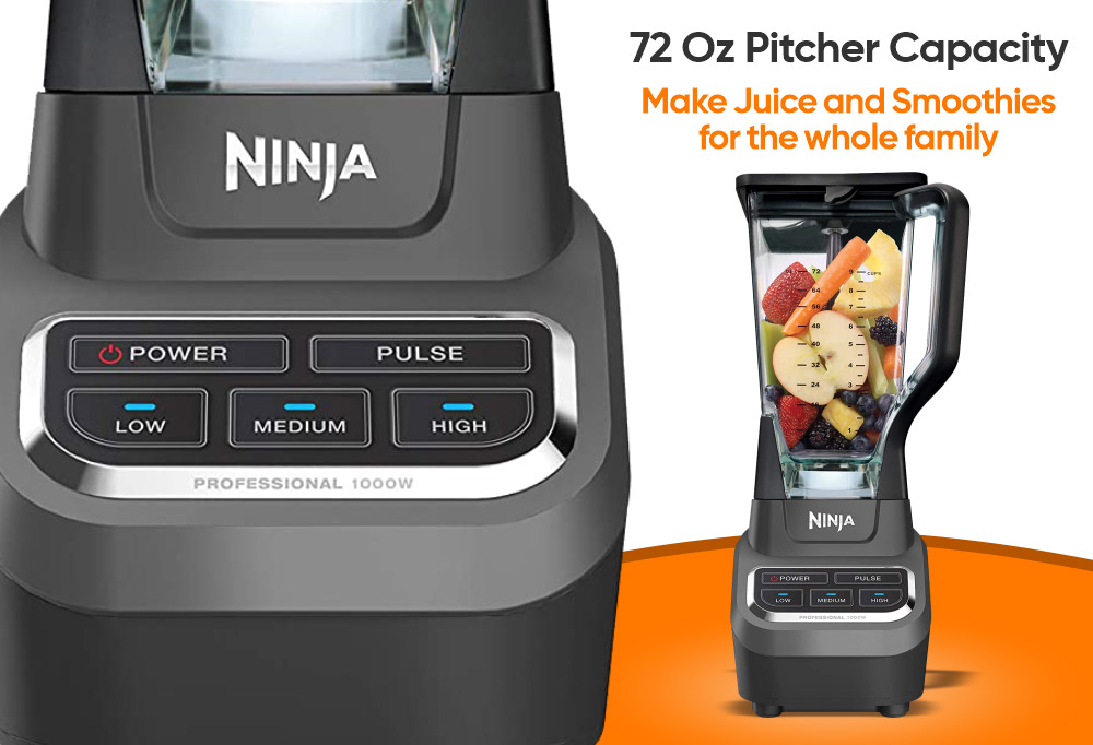 Ninja Professional 72 Oz - 5 Best Blender for Frozen Fruit and Smoothies